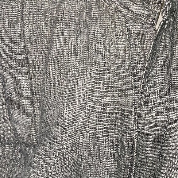 Vintage Jacket Size Large Gray White Tweed Linen Dolman Sleeve Quilted Shoulder - Picture 11 of 13